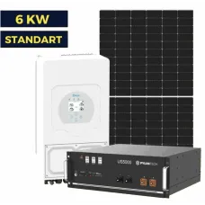Сонячна гібридна станція на 6 кВт Standart | Deye 6 kw | LP Longi 450W