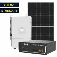 Гібридна сонячна станція на 8 кВт. Standart | Deye 8 kw | LP Longi 450W