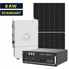 Гібридна сонячна станція на 8 кВт. Standart | Deye 8 kw | LP Longi 450W