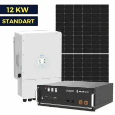 Гібридна сонячна станція на 12 квт Standart | Deye 12 kw | LP Longi 450W