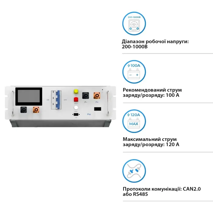 BMS для батарей DEYE BOS-G PRO 200-1000Vdc 120A (BOS-G-PDU-2)