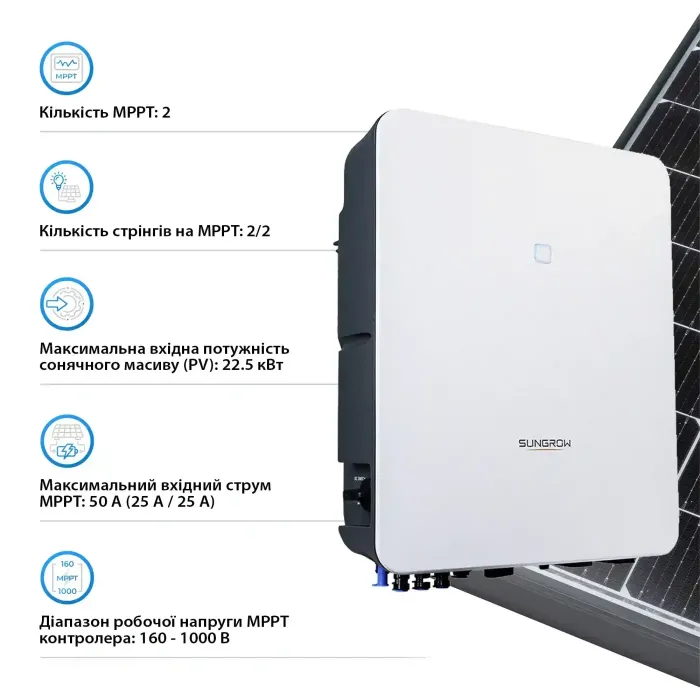 Мережевий інвертор SUNGROW SG15RT_V115 15kW 2 MPPT 220/380V Трифазний