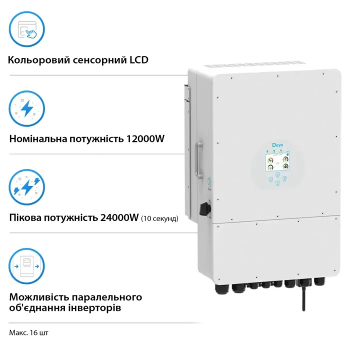 Гібридний інвертор DEYE SUN-12K-SG02LP1-EU-AM3