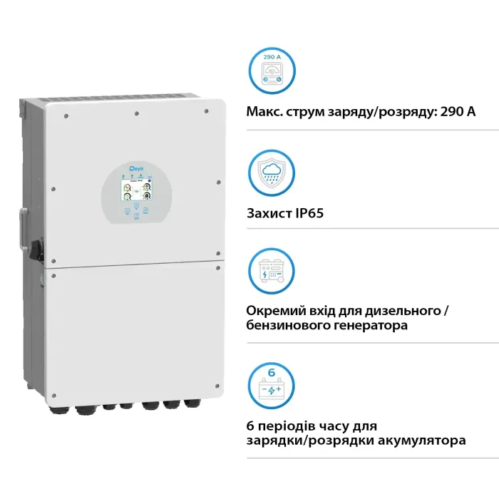 Інвертор гібридний DEYE SUN-16K-SG01LP1-EU (SUN-16K-SG02LP1-EU)