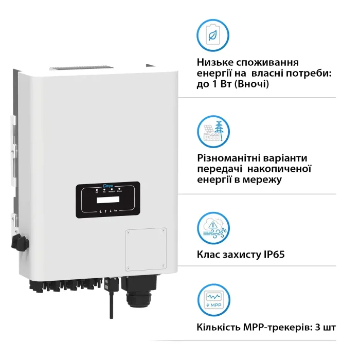 Мережевий інвертор DEYE SUN-45K-G04 45KW Трифазний