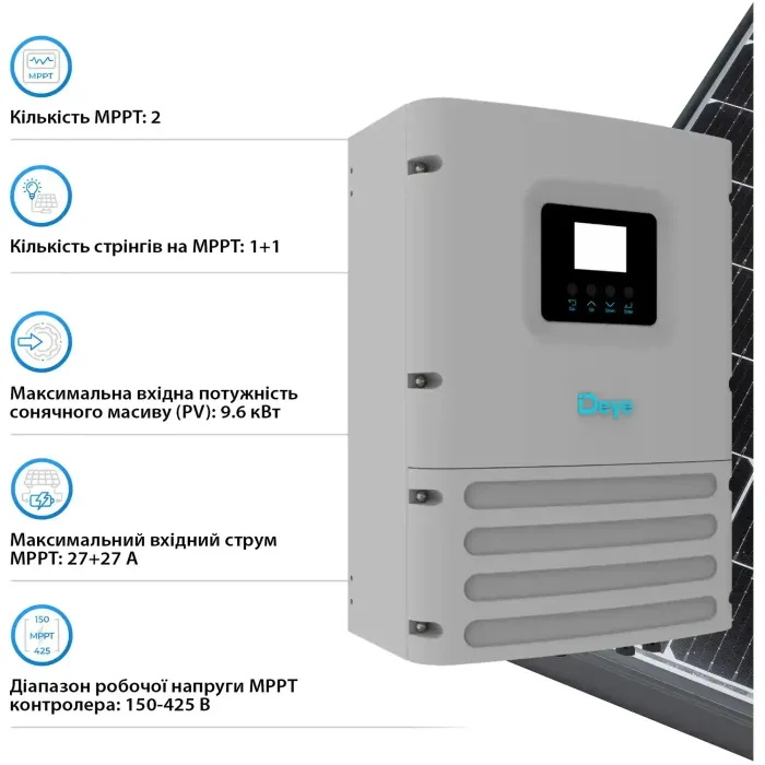 Автономний інвертор DEYE SUN-6K-OG01LP1-EU-AM2 6KW LV 2 MPPT Wi-Fi Однофазний (SUN-6K-OG01LP1-EU-AM2)